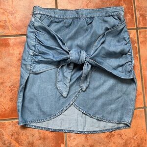 Zara Denim Tie-Front Skirt